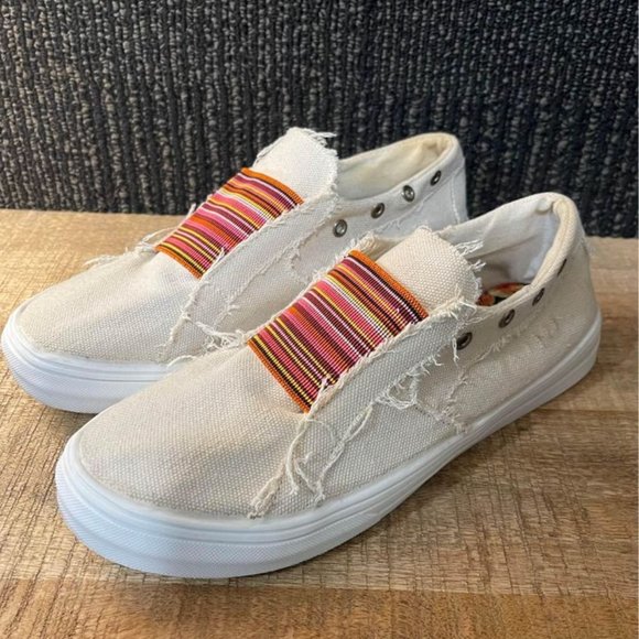 SHENGYAO Womens Canvas Flat Slip On’s - Size 11 - Picture 3 of 6